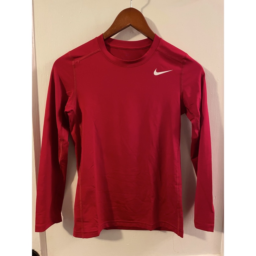 Nike: Dri-Fit Long Sleeve Compression Shirt: Red